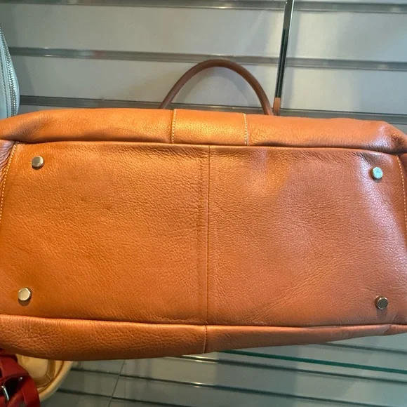 NWT Madonna Brown Genuine Leather Tote with Braided Accent designer direct - Picture 4 of 4